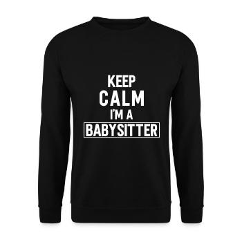 Babysitter Gift Babysitting Best Babysitter - Unisex Sweatshirt - black - Front - Alina (178cm) & Michal (187cm)