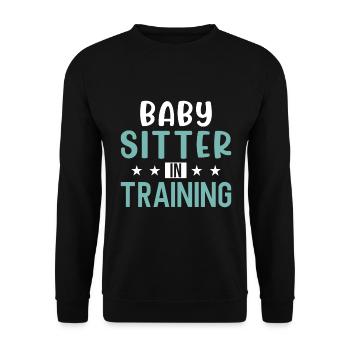Babysitter Geschenk Babysitting Bester Babysitter - Unisex Pullover - Schwarz - Vorne - Alina (178cm) & Michal (187cm)