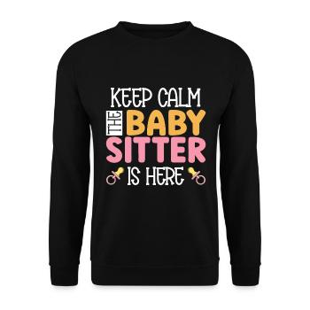 Babysitter Gift Babysitting Best Babysitter - Unisex Sweatshirt - black - Front - Alina (178cm) & Michal (187cm)