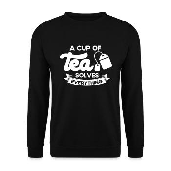 Tea Drinker Tea Lover Gift Tea - Unisex Sweatshirt - black - Front - Alina (178cm) & Michal (187cm)
