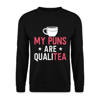 Tea Drinker Tea Lover Gift Tea - Unisex Sweatshirt - black - Front - Alina (178cm) & Michal (187cm)