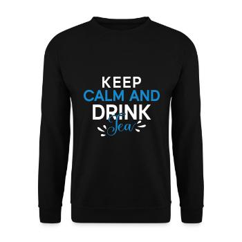 Tea Drinker Tea Lover Gift Tea - Unisex Sweatshirt - black - Front - Alina (178cm) & Michal (187cm)