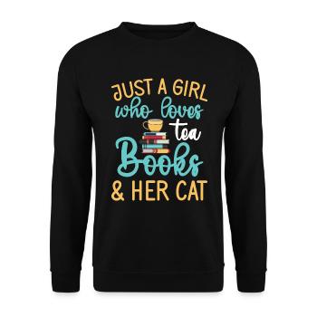 Tea Drinker Tea Lover Gift Tea - Unisex Sweatshirt - black - Front - Alina (178cm) & Michal (187cm)