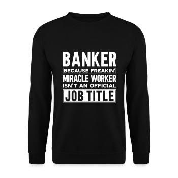 Banquier Banque Argent Banquier - Sweat-shirt Unisexe - noir - Devant - Alina (178cm) & Michal (187cm)