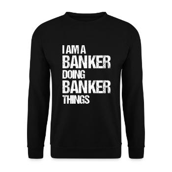 Banquier Banque Argent Banquier - Sweat-shirt Unisexe - noir - Devant - Alina (178cm) & Michal (187cm)