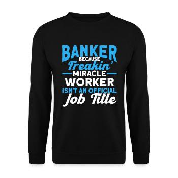 Banquier Banque Argent Banquier - Sweat-shirt Unisexe - noir - Devant - Alina (178cm) & Michal (187cm)