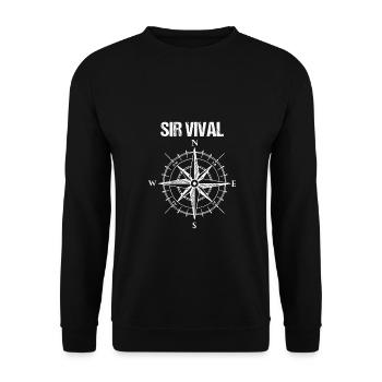 Sir Vival Survival cadeau d’extérieur - Sweat-shirt Unisexe - noir - Devant - Alina (178cm) & Michal (187cm)