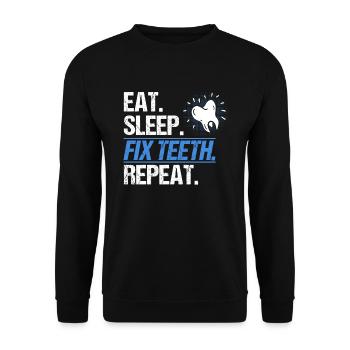 Zahnarzt Dental Geschenk Medizinstudent Zahnarzt - Unisex Pullover - Schwarz - Vorne - Alina (178cm) & Michal (187cm)