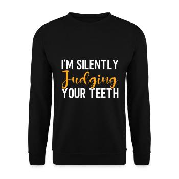 Dentist Dental Gift Medical Student Dentist - Unisex Sweatshirt - black - Front - Alina (178cm) & Michal (187cm)