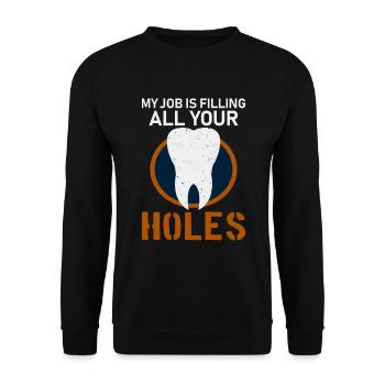 Dentist Dental Gift Medical Student Dentist - Unisex Sweatshirt - black - Front - Alina (178cm) & Michal (187cm)
