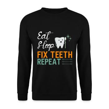 Dentist Dental Gift Medical Student Dentist - Unisex Sweatshirt - black - Front - Alina (178cm) & Michal (187cm)