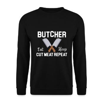 Butcher Cadeau Boucher Boucher Maître Boucher - Sweat-shirt Unisexe - noir - Devant - Alina (178cm) & Michal (187cm)