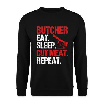 Butcher Cadeau Boucher Boucher Maître Boucher - Sweat-shirt Unisexe - noir - Devant - Alina (178cm) & Michal (187cm)