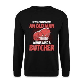 Butcher Cadeau Boucher Boucher Maître Boucher - Sweat-shirt Unisexe - noir - Devant - Alina (178cm) & Michal (187cm)