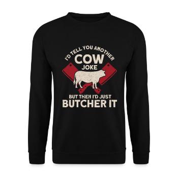 Butcher Cadeau Boucher Boucher Maître Boucher - Sweat-shirt Unisexe - noir - Devant - Alina (178cm) & Michal (187cm)