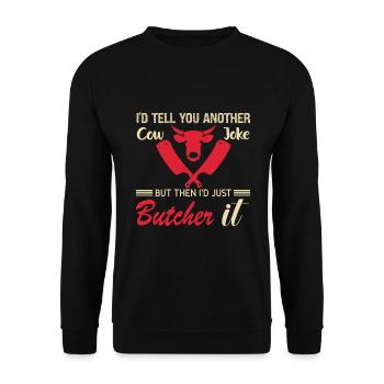 Butcher Cadeau Boucher Boucher Maître Boucher - Sweat-shirt Unisexe - noir - Devant - Alina (178cm) & Michal (187cm)