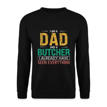 Butcher Cadeau Boucher Boucher Maître Boucher - Sweat-shirt Unisexe - noir - Devant - Alina (178cm) & Michal (187cm)
