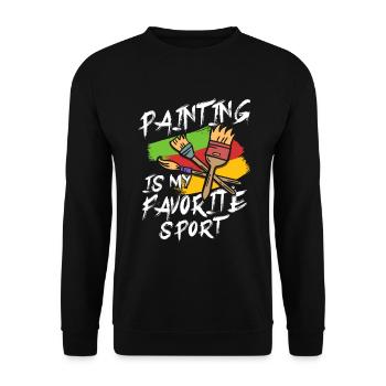 Maler Geschenk Malerei Künstler Malermeister - Unisex Pullover - Schwarz - Vorne - Alina (178cm) & Michal (187cm)