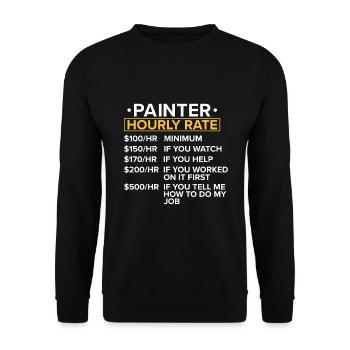 Maler Geschenk Malerei Künstler Malermeister - Unisex Pullover - Schwarz - Vorne - Alina (178cm) & Michal (187cm)