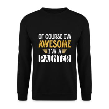 Maler Geschenk Malerei Künstler Malermeister - Unisex Pullover - Schwarz - Vorne - Alina (178cm) & Michal (187cm)