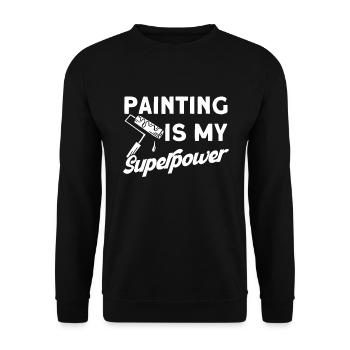 Maler Geschenk Malerei Künstler Malermeister - Unisex Pullover - Schwarz - Vorne - Alina (178cm) & Michal (187cm)