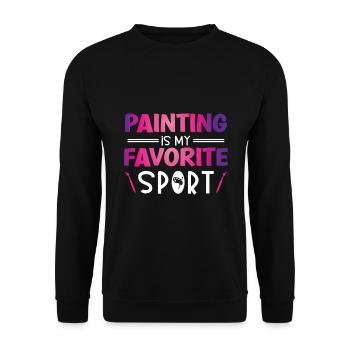 Maler Geschenk Malerei Künstler Malermeister - Unisex Pullover - Schwarz - Vorne - Alina (178cm) & Michal (187cm)