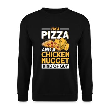 Pizza Food Pizzeria Tranche de pizza Pizza maker - Sweat-shirt Unisexe - noir - Devant - Alina (178cm) & Michal (187cm)