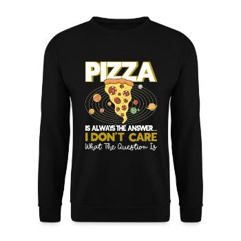 Pizza Food Pizzeria Tranche de pizza Pizza maker - Sweat-shirt Unisexe - noir - Devant - Alina (178cm) & Michal (187cm)