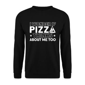Pizza Food Pizzeria Tranche de pizza Pizza maker - Sweat-shirt Unisexe - noir - Devant - Alina (178cm) & Michal (187cm)