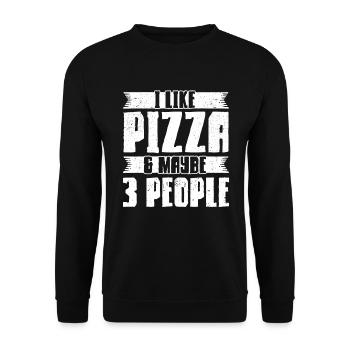 Pizza Food Pizzeria Tranche de pizza Pizza maker - Sweat-shirt Unisexe - noir - Devant - Alina (178cm) & Michal (187cm)