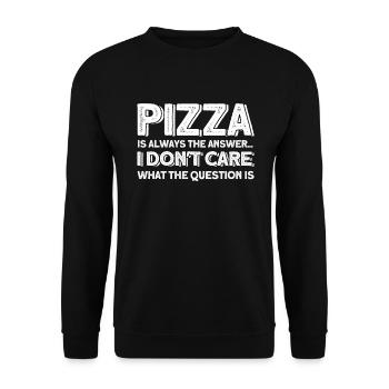 Pizza Food Pizzeria Tranche de pizza Pizza maker - Sweat-shirt Unisexe - noir - Devant - Alina (178cm) & Michal (187cm)