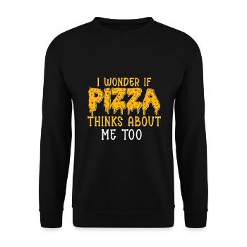 Pizza Food Pizzeria Tranche de pizza Pizza maker - Sweat-shirt Unisexe - noir - Devant - Alina (178cm) & Michal (187cm)