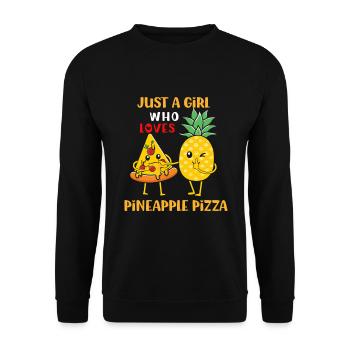 Pizza Essen Pizzeria Pizzastück Pizzabäcker - Unisex Pullover - Schwarz - Vorne - Alina (178cm) & Michal (187cm)