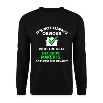 Agent immobilier Courtier Profession Immobilier - Sweat-shirt Unisexe - noir - Devant - Alina (178cm) & Michal (187cm)