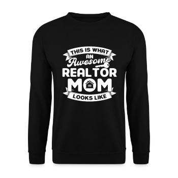 Immobilienmakler Makler Beruf Immobilien - Unisex Pullover - Schwarz - Vorne - Alina (178cm) & Michal (187cm)