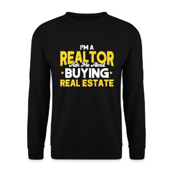 Agent immobilier Courtier Profession Immobilier - Sweat-shirt Unisexe - noir - Devant - Alina (178cm) & Michal (187cm)