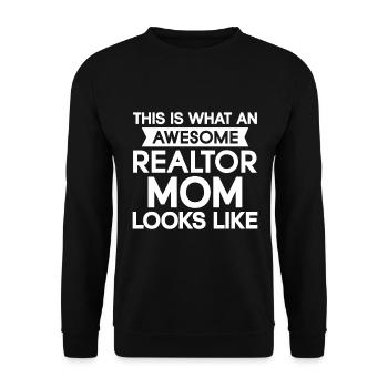 Immobilienmakler Makler Beruf Immobilien - Unisex Pullover - Schwarz - Vorne - Alina (178cm) & Michal (187cm)