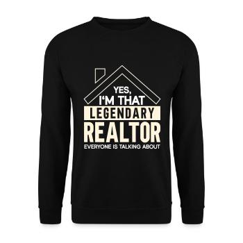 Agent immobilier Courtier Profession Immobilier - Sweat-shirt Unisexe - noir - Devant - Alina (178cm) & Michal (187cm)