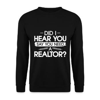 Immobilienmakler Makler Beruf Immobilien - Unisex Pullover - Schwarz - Vorne - Alina (178cm) & Michal (187cm)