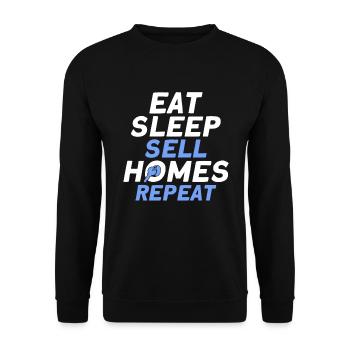 Immobilienmakler Makler Beruf Immobilien - Unisex Pullover - Schwarz - Vorne - Alina (178cm) & Michal (187cm)