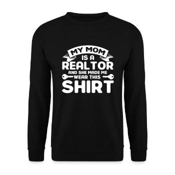 Immobilienmakler Makler Beruf Immobilien - Unisex Pullover - Schwarz - Vorne - Alina (178cm) & Michal (187cm)