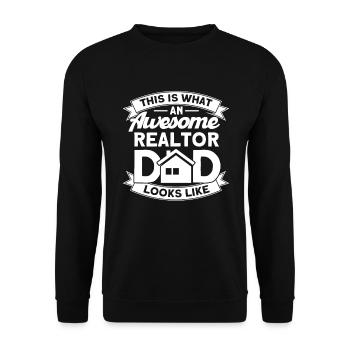 Immobilienmakler Makler Beruf Immobilien - Unisex Pullover - Schwarz - Vorne - Alina (178cm) & Michal (187cm)