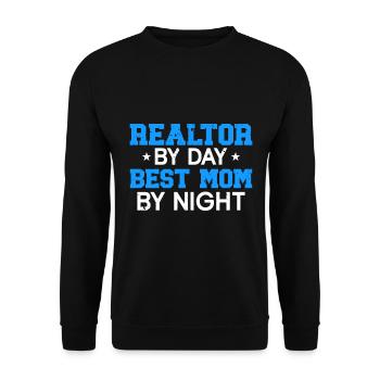 Immobilienmakler Makler Beruf Immobilien - Unisex Pullover - Schwarz - Vorne - Alina (178cm) & Michal (187cm)