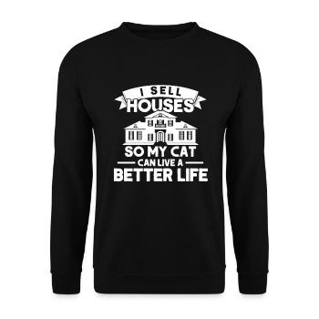 Immobilienmakler Makler Beruf Immobilien - Unisex Pullover - Schwarz - Vorne - Alina (178cm) & Michal (187cm)