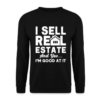 Agent immobilier Courtier Profession Immobilier - Sweat-shirt Unisexe - noir - Devant - Alina (178cm) & Michal (187cm)