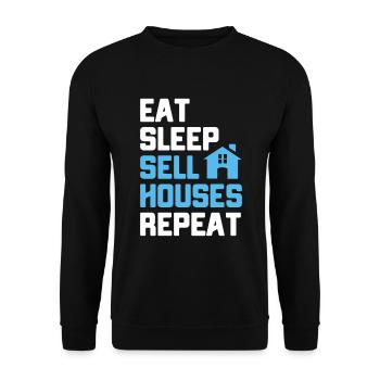 Immobilienmakler Makler Beruf Immobilien - Unisex Pullover - Schwarz - Vorne - Alina (178cm) & Michal (187cm)