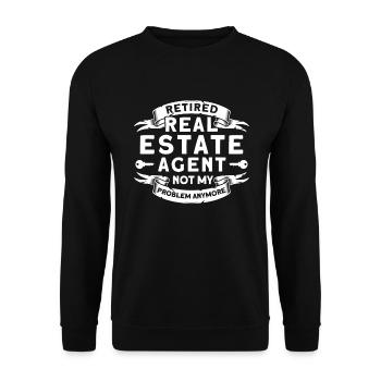 Immobilienmakler Makler Beruf Immobilien - Unisex Pullover - Schwarz - Vorne - Alina (178cm) & Michal (187cm)