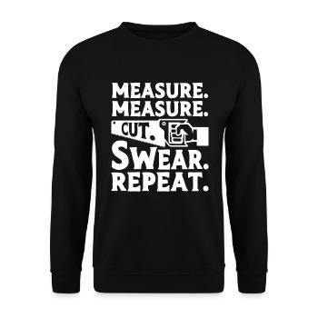 Carpenter Gift Saying Woodworking - Unisex Sweatshirt - black - Front - Alina (178cm) & Michal (187cm)