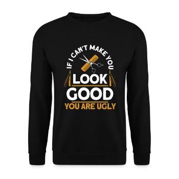 Hairdresser Saying Gift Hair Salon Hairdresser - Unisex Sweatshirt - black - Front - Alina (178cm) & Michal (187cm)