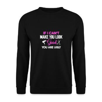 Hairdresser Saying Gift Hair Salon Hairdresser - Unisex Sweatshirt - black - Front - Alina (178cm) & Michal (187cm)